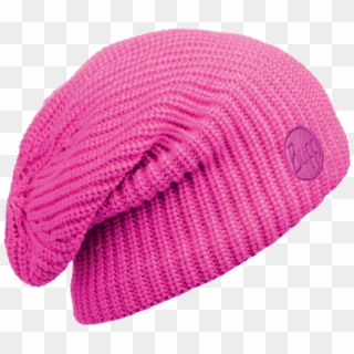 Knitted & Polar Slouchy Hat Drip Pink Fluor - Pink Knitted Hat Png Clipart