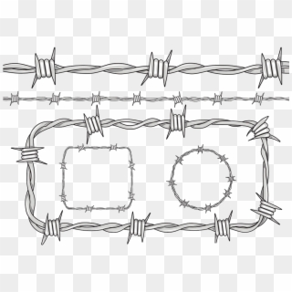 1000 X 729 4 - Barbed Wire Line Drawing Clipart