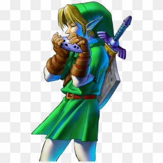 Legend Zelda Clipart Link Ocarina Time 113401 4500697 - Link Playing Ocarina Of Time - Png Download
