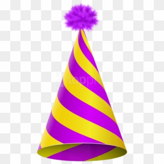 Free Png Party Hat Purple Yellow Transparent Png Images - Purple Birthday Hat Png Clipart