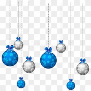 Free Png Blue And White Hanging Christmas Balls Png - Blue Christmas Ornament Png Clipart