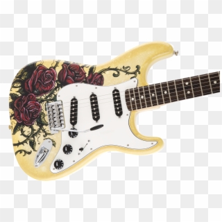 Rose Tattoo Stratocaster Guitar, Fender - Special Edition David Lozeau Art Stratocaster Clipart