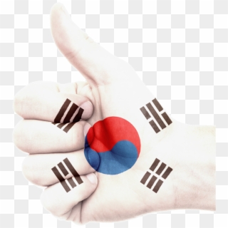 Hand South Korea Flag - South Korea Flag Hand Clipart