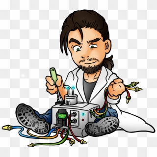 And Mad Scientist In Training - Mad Scientist On Computer Clipart