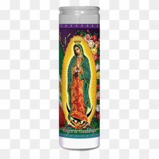 Virgen De Guadalupe White Wax Candle - Virgen De Guadalupe Candle Clipart