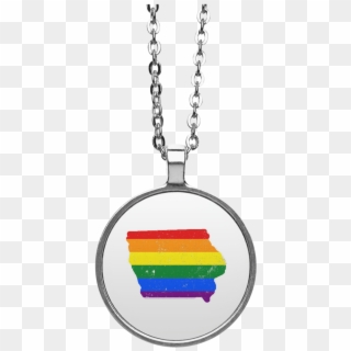 Iowa Rainbow Flag Lgbt Community Pride Lgbt Shirts - Necklace Clipart