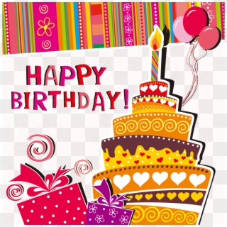 Gift Clipart Cake - Birthday Card Background Png Transparent Png