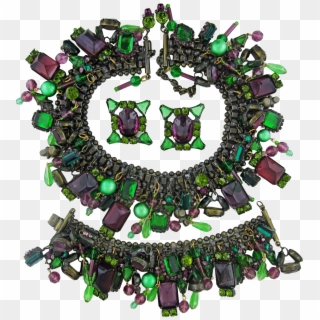 Vintage David Mandel Mardi Gras Colors Super Huge Charm - Necklace Clipart
