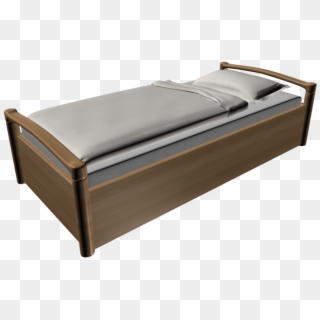 Hardwood Frame Single Bed Design Using White Comfortable Clipart