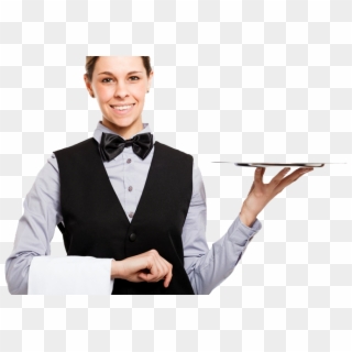 Waiter Holding Plate Clipart