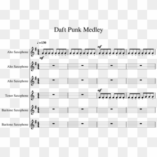 Daft Punk Medley Sheet Music For Alto Saxophone, Tenor - We Are Number One Sheet Music Guitar Clipart