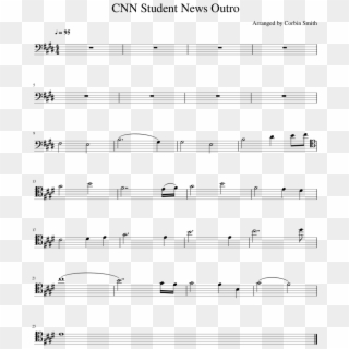 Cnn Student News Outro Sheet Music For Cello Download - Cnn10 Friday Song Piano Sheet Music Clipart