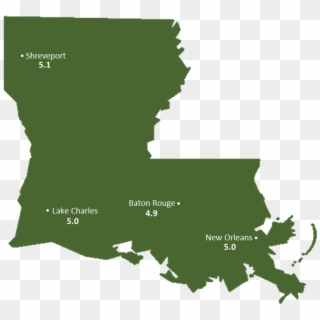 Louisiana Sun Light Hours Map - New Orleans State Outline Clipart