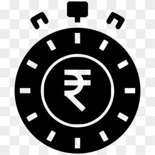 Time Management Indian Rupee Clock Deadline Performance - 2 Min Clipart