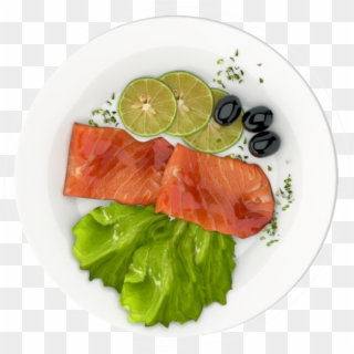 3d Realistic Food Fish Dish For Dinner 3 Top View, - Food Images Png Top View Clipart