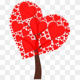 Love Heart Tree Valentine's Day Organ - Tree Valentines Day Clipart - Png Download