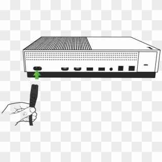 Illustration Of The Back Of The Xbox One S Console - Xbox One X Plug Into Wall Clipart