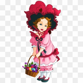 Easter Girl With Basket Png Clipart Picture - Tube Enfant Paques Transparent Png