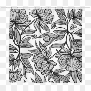 Clip Art Black And White Library Vintage Floral Shower - Wallpaper - Png Download