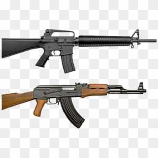 Ar-15 Cliparts - Ak 47 And M16 - Png Download