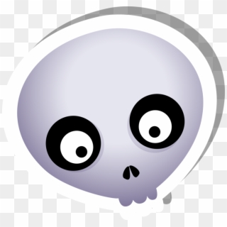 Cute Skull Ghost Sticker - Circle Clipart