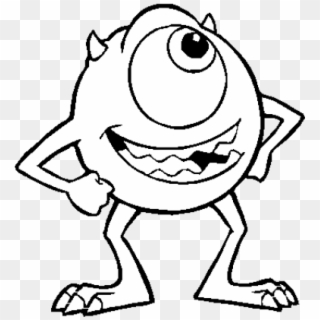 Drawn Monster Mike Wazowski - Monsters Inc Mike Coloring Pages Clipart