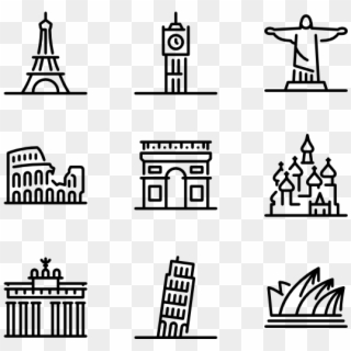 Monuments - Transparent Background Travel Icons Clipart