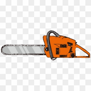 Drawing Cartoon Painted Orange - Chainsaw Clipart - Png Download