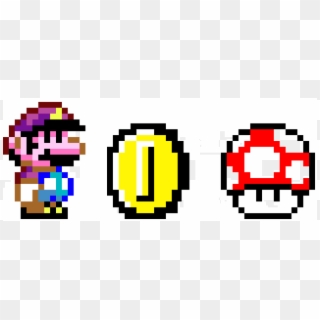 Mario, Coin, And Mushie - Super Mario Mushroom Logo Clipart