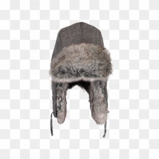 Trapper Knit Hat With Faux Fur - Knit Cap Clipart