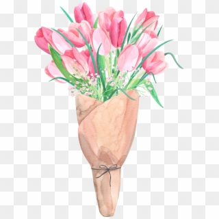 Tulip Flower Bouquet Clip Art - Tulip - Png Download