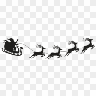 #santaclaus #santa #sleigh #reindeer #christmas #terrieasterly - Transparent Santa Sleigh Silhouette Clipart