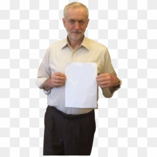 Jeremy Corbyn Holding A Blank Piece Of Paper - Jeremy Corbyn No Background Clipart