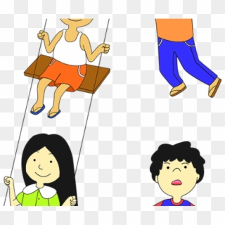 Cartoon Images Of Children Playing - Kids Playing Caricature Clipart