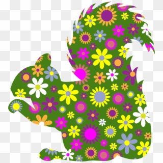 This Free Icons Png Design Of Retro Floral Squirrel - Free Clipart Dove Flowers Transparent Png
