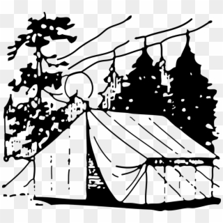 Clip Art Camping Black And White - Png Download