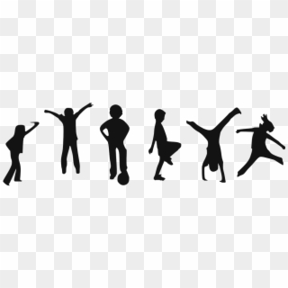 Kids Exercise Png - Children Silhouette Playing Clipart