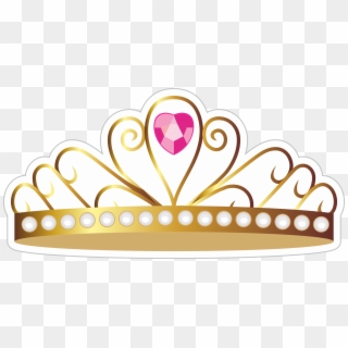 Coroa De Princesa Com Pedra Rosa - Topo De Bolo Coroa De Princesa Clipart