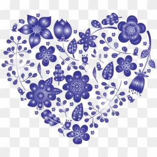 This Free Icons Png Design Of Violet Floral Heart No - Heart Flowers Transparent Background Clipart