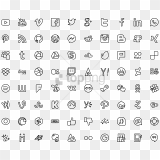 Free Png Icon Social Icons - Outline Icons Clipart