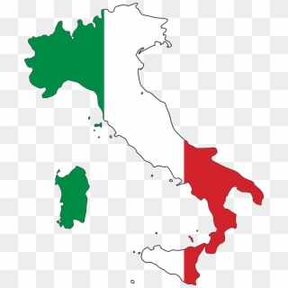 Italian Flag - Flag Map Of Italy Clipart