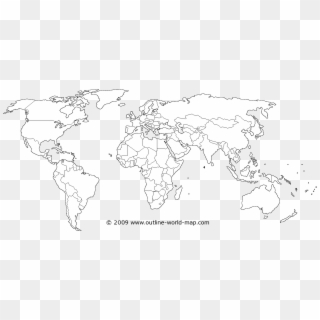 Political World Map With White Continents And Transparent - White World Map Png Clipart