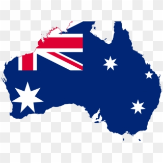 Map Flag Clipart Transparent Background - Australian Flag On Continent - Png Download