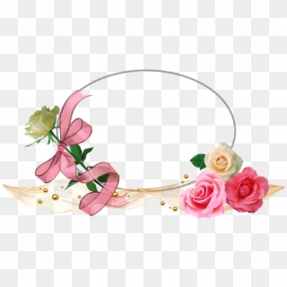 Framework, Frame, Flowers, Roses, Wave, Ribbon, Oval - Khung Hình Hoa Hồng Clipart