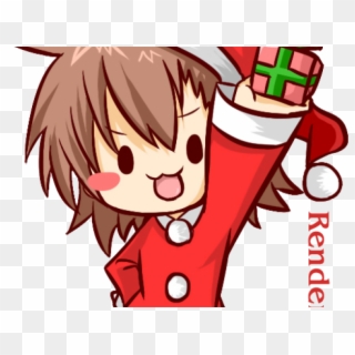 Anime Boy Clipart Christmas - Merry Christmas Anime Chibi - Png Download