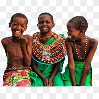 Three Happy African Boys - Tribe Clipart
