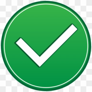 Image Is A Big Green Circle With A White Check Mark - Icon Clipart