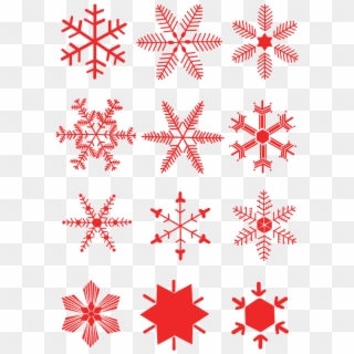 Red Snowflakes Set - Transparent Red Snowflake Clip Art - Png Download