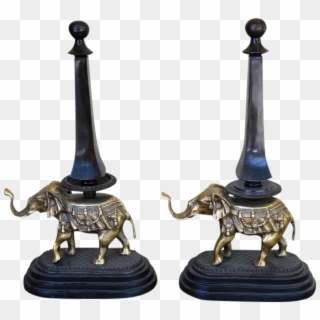 Pair Of Unique Bronze And Brass Elephant Sculpture - Indian Elephant Clipart