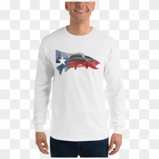 Texas Trout Flag - Long-sleeved T-shirt Clipart